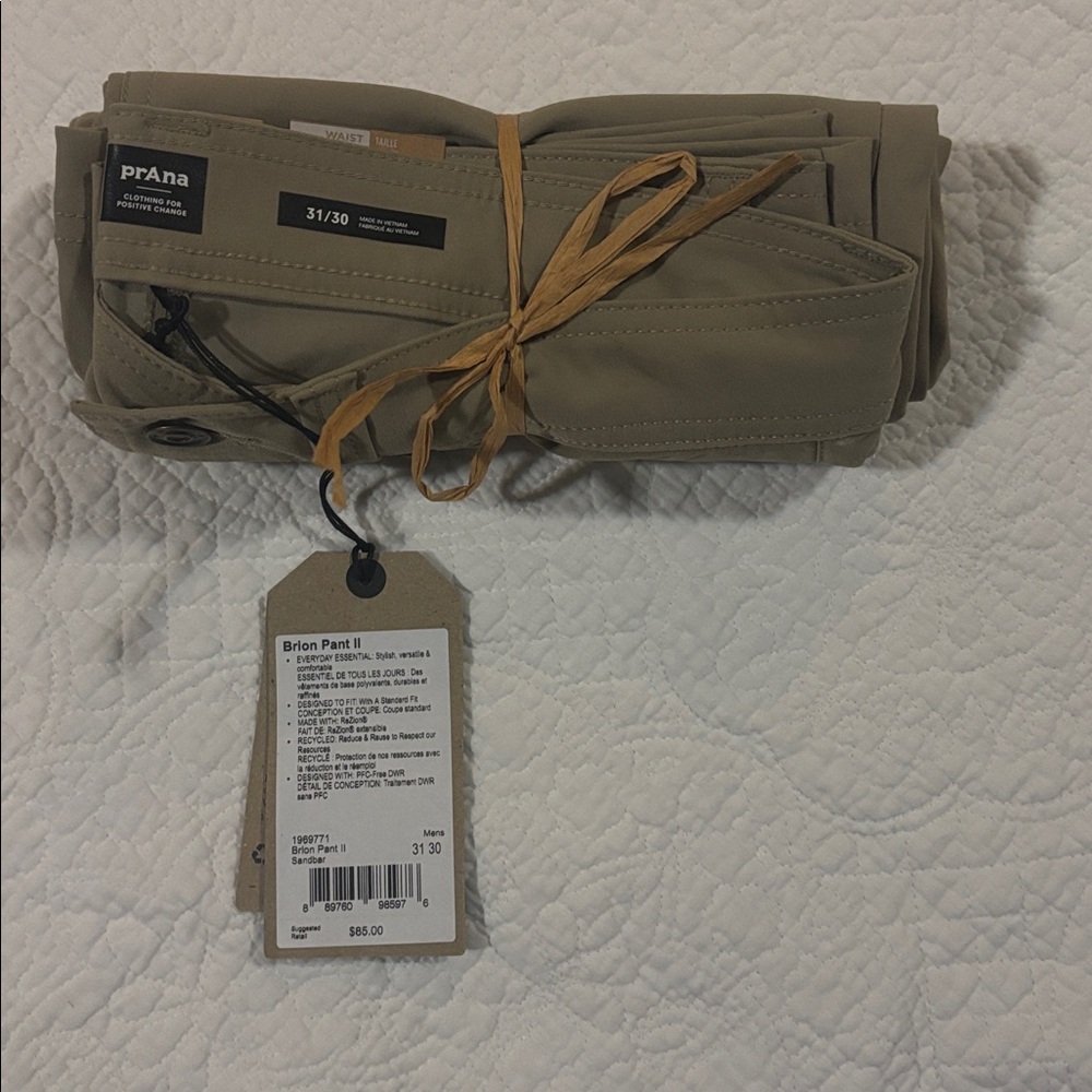 Brand New Prana Brion II Pants 31/30